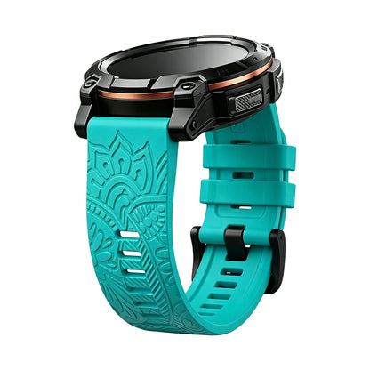 Bracelet en Silicone gravé, 20mm, 22mm, 26mm, pour Garmin Fenix 7X 7 Pro Solar/6X 6 Sapphire 5 5X Plus 3 3HR/Epix, bracelet de montre QuickFit