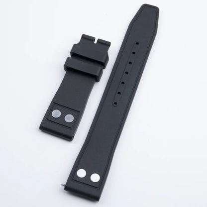 Universal Fluoro Rubber Watch Strap, 20mm 22mm, Universal Accessories for Tudor Black Bay GMT Pelagos Strap, Rivet Style, FKM Rubber Strap