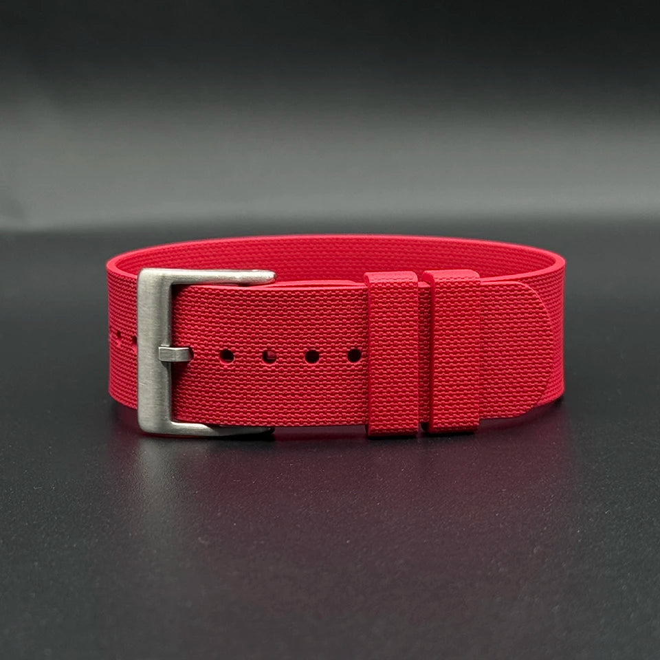 Bracelet de Montre Nato Caoutchouc Siliconé Boucle Brossé - 24,5cm