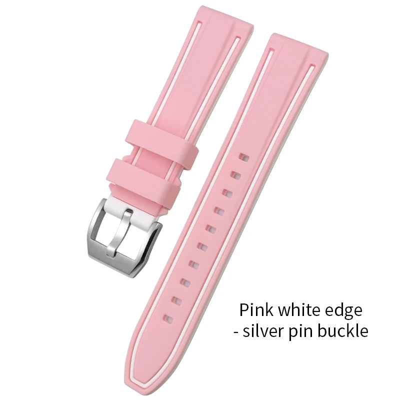 Bracelet de montre en silicone coloré pour IWC Omega Longines Tudor Breitling, bracelet de montre en caoutchouc souple, haute qualité, 19mm, 20mm, 21mm, 22mm
