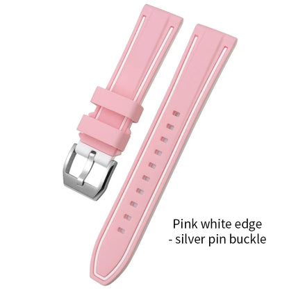 Bracelet de montre en silicone coloré pour IWC Omega Longines Tudor Breitling, bracelet de montre en caoutchouc souple, haute qualité, 19mm, 20mm, 21mm, 22mm