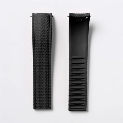 Bracelet de montre en caoutchouc fluoré FKM 18/19/20/21/22/24 mm avec boucle déployante universelle pour hommes, bracelet de remplacement CTS pour Seiko et Omega
