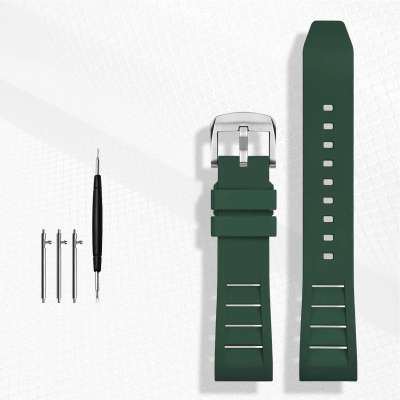 FKM bracelet de montre en caoutchouc fluoré 20mm 21mm 22mm 24mm pour breitling omega seiko casio mido bracelet de montre bracelet de montre de sport anti-poussière