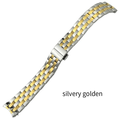 Cinturino per orologio con estremità curve in acciaio inossidabile di alta qualità, 20mm, per MIDO BARONCELLI M8600, bracciale per orologio in argento massiccio e oro rosa