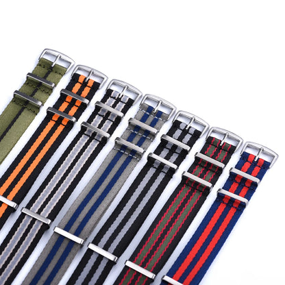 Bracelet de montre en Nylon de ceinture de sécurité de haute qualité 20mm 22mm Type universel troupes de sport Parachute pilote bracelets de montre en Nylon militaire