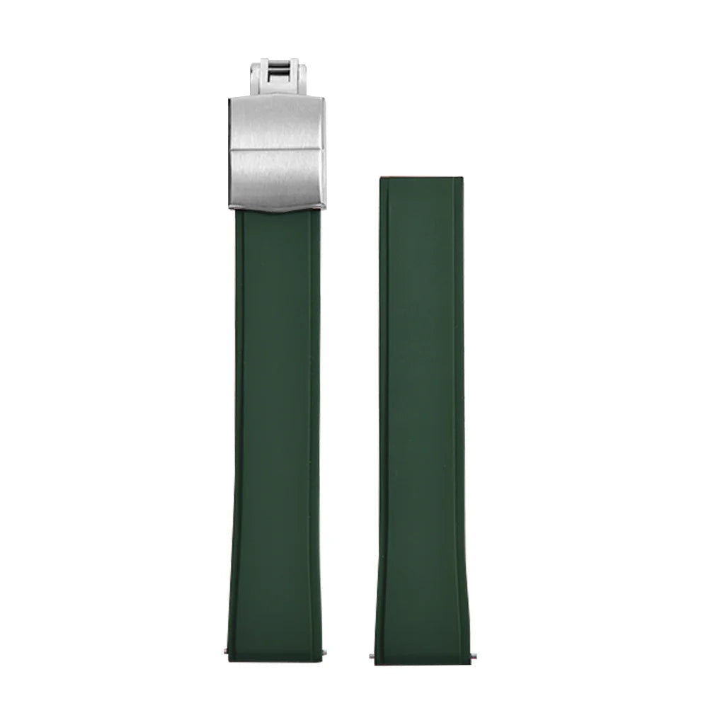 CTS – bracelets de montre FPM en caoutchouc fluoré, 19/20/21/22mm, boucle papillon à dégagement rapide, ceintures de plongée souples unisexes découpées à la taille