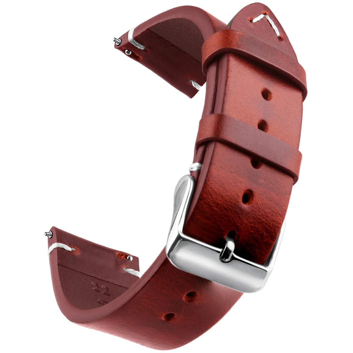 Bracelet de montre en cuir véritable de cire, bracelets de montre à dégagement rapide 18mm/19mm/20mm/21mm/22mm/24m, pour Samsung, Seiko, Oris, montre citoyen
