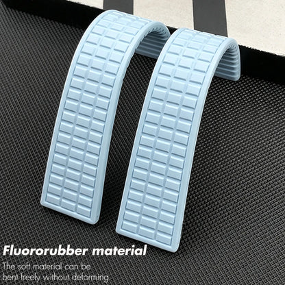 Bracelet de montre en caoutchouc FKM de qualité supérieure de 19 mm à extrémités courbées, compatible avec Patek Philippe Aquanaut 5067 5068 5072, fermoir double pliant