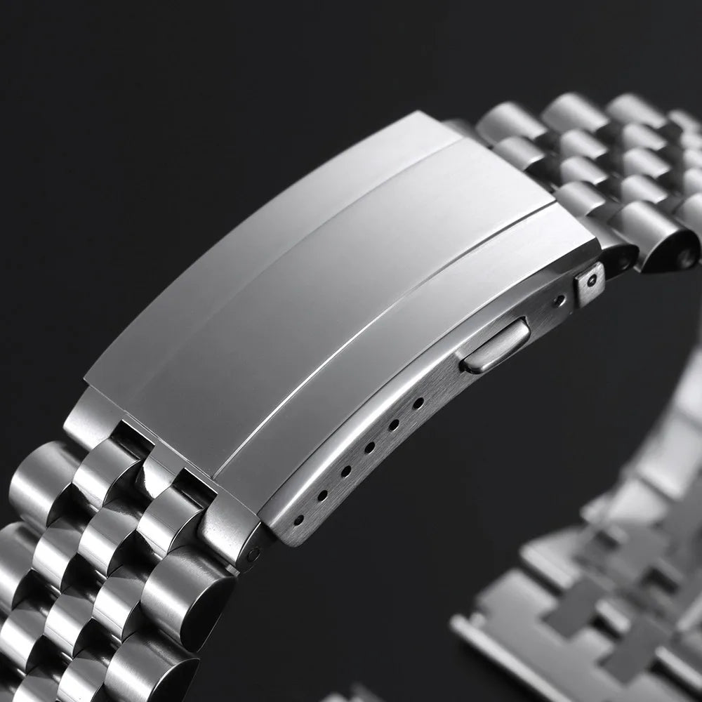 New Premium Quality Universal Double Snap Folding Clasp, 18mm 20mm, Stainless Steel Watch Band Buckle
