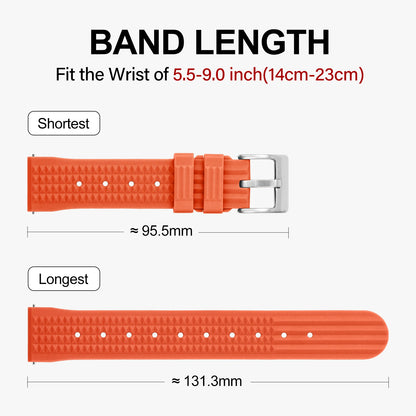 Bracelets universels en caoutchouc souple pour hommes, bracelet gaufré de qualité supérieure, étanche, pour montre de sport, 20mm 22mm