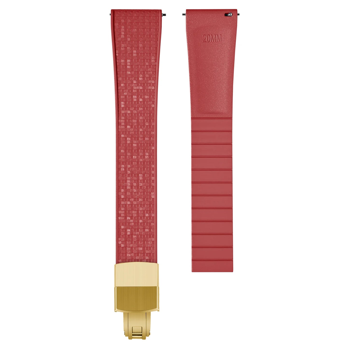 Cinturino per orologio in gomma di alta qualità - Fibbia argento, oro o nero