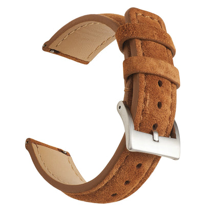 18mm 19mm 20mm 22mm Suede Leather Watch Strap, Vintage, Handmade, Gray Brown, Replacement Belts for Watch Accessories