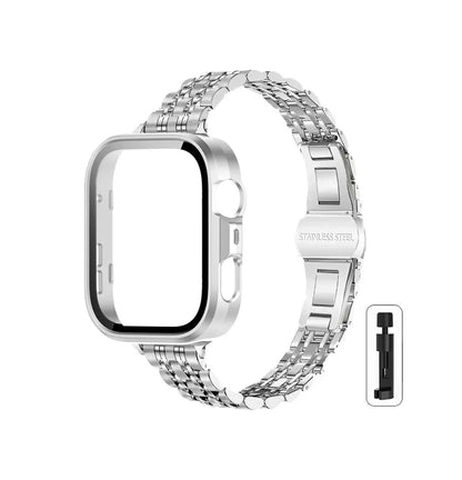 Bracelet en acier inoxydable + coque en verre pour Huawei Watch Fit 5 5Pro 4 /4 Pro, protection d'écran, cadre pare-chocs, coque, accessoires