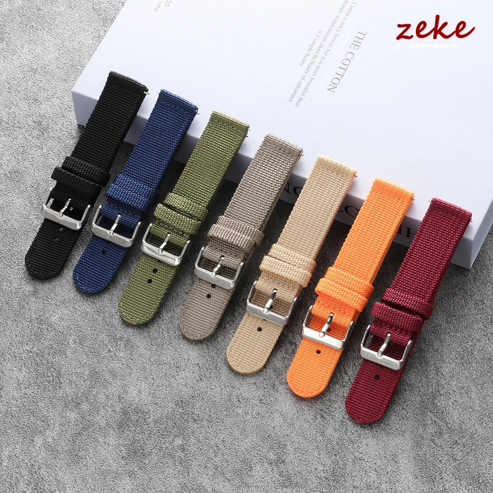 Quick-release canvas watch strap, made of nylon, 18mm, 20mm, 22mm, 24mm, for men and women, replacement straps for smartwatch accessories