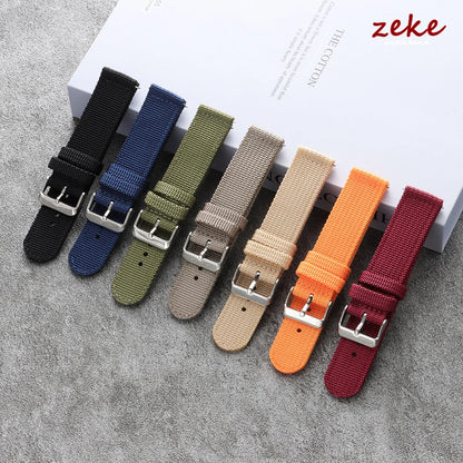 Quick-release canvas watch strap, made of nylon, 18mm, 20mm, 22mm, 24mm, for men and women, replacement straps for smartwatch accessories