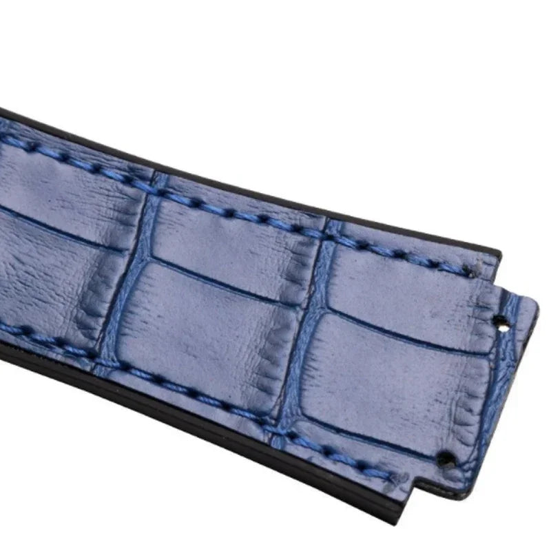 Genuine leather watch strap for HUBLOT Big Bang series with silicone case back. Watch strap accessories, 25mm x 19mm, with tools.