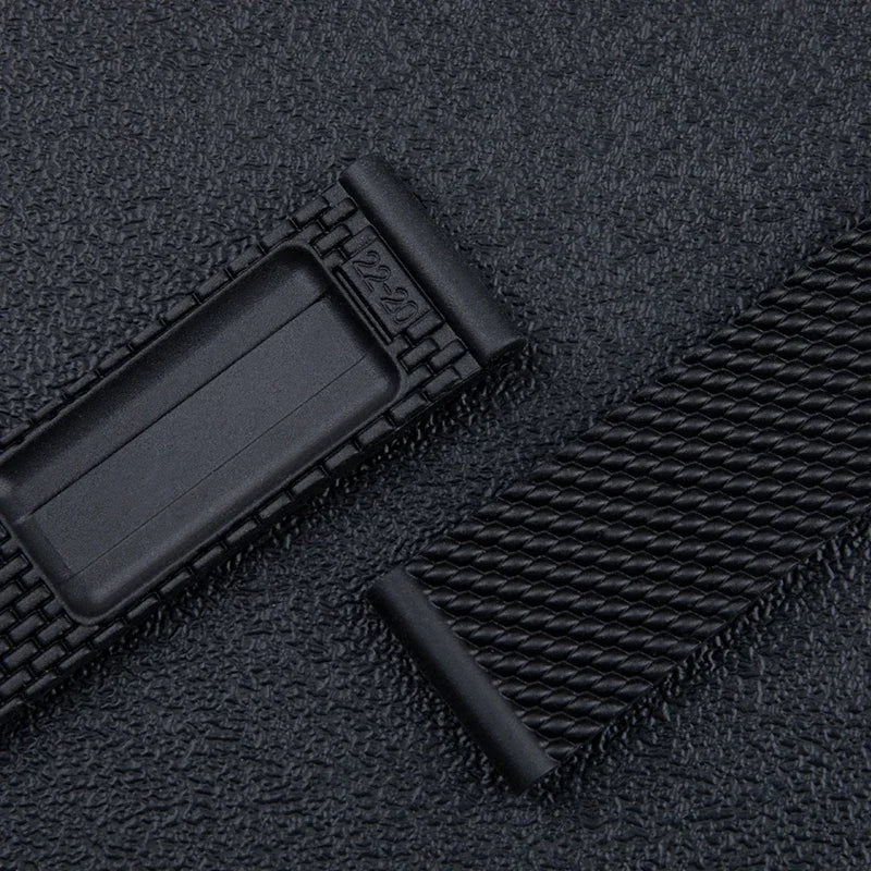 Braided Soft Rubber Watch Strap, 22mm 24mm, for Breitling, Superocean HeritageAvenge Challenger, Strap for Tudor/Huwei