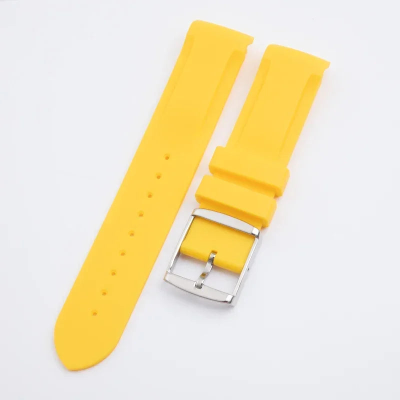 Nuovo cinturino in gomma morbida da 20 mm con estremità ricurve per Omega Strap Joint Moonswatch Constellation, bracciale sportivo impermeabile con fibbia ad ardiglione