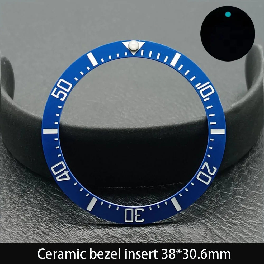 38mm x 30.6mm Sloped Ceramic Bezel GMT and Diving Watch Insert for 40mm Men's Watch Replacement Watch Bezel Inserts