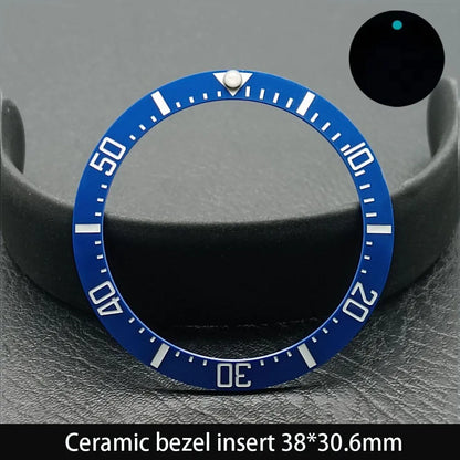 38mm x 30.6mm Sloped Ceramic Bezel GMT and Diving Watch Insert for 40mm Men's Watch Replacement Watch Bezel Inserts