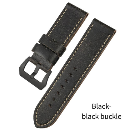 Cinturino per orologio in pelle bovina fatto a mano, 26mm, ricambio per Panerai LUMINOR, fibbia subacquea in acciaio, attrezzi di alta qualità