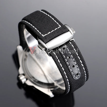 Correa de reloj de nailon tipo vela, 20 mm 22 mm, para Omega Seamaster 300, para Speedmaster AT150, cierre desplegable, correas deportivas para hombre