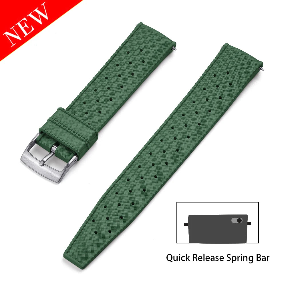 Premium FKM Rubber Watch Band Quick Release 18mm 20mm 22mm 24mm Rubber Watch Strap Smart Watch Bracelet