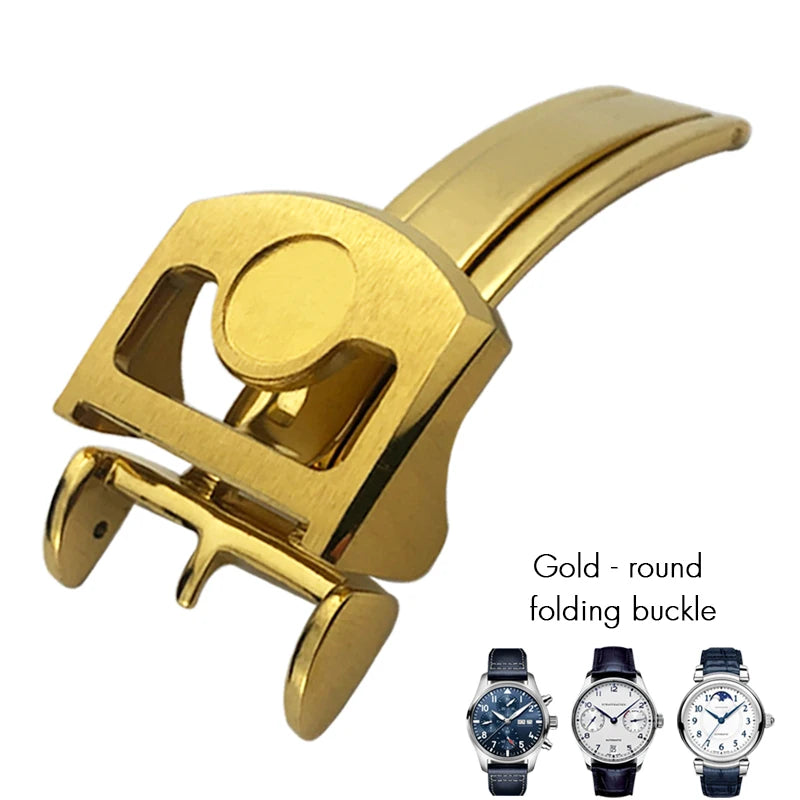 Fibbia deployante per orologio in acciaio inossidabile 316L, 18mm 20mm, adatta per IWC Big Pilot Spitfire, cinturino in pelle, chiusura deployante, strumenti gratuiti
