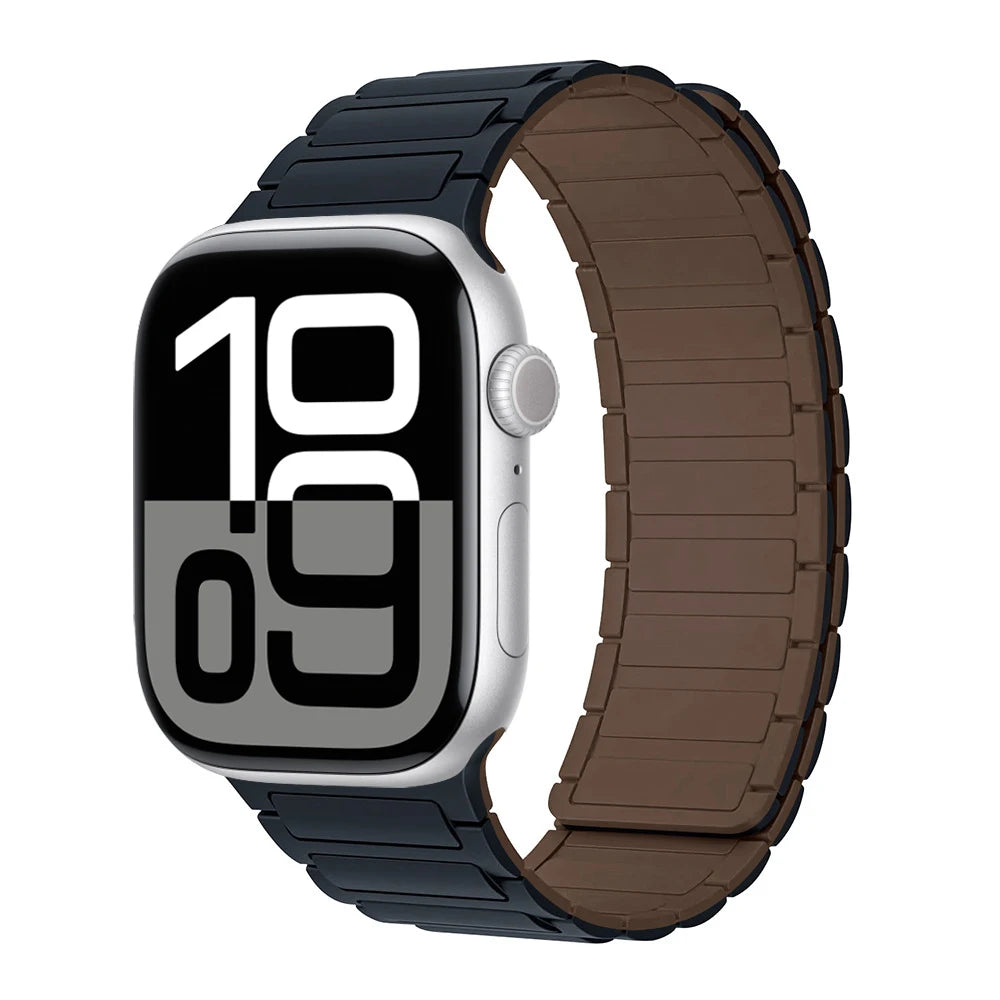 Correa con hebilla magnética para relojes Apple de 46 mm, 44 mm, 40 mm, 45 mm, 41 mm, 42 mm, correa de silicona para iWatch serie 11, 10, 9, 8, 7, 6, SE, Ultra 3