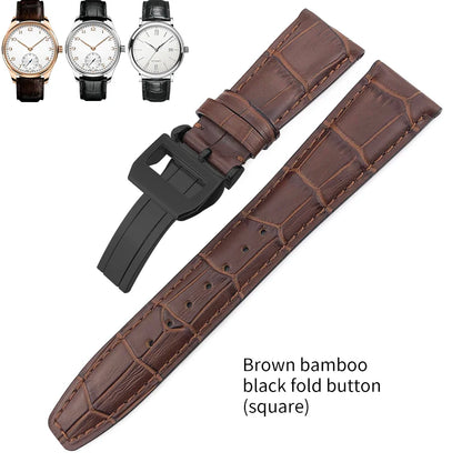 Bracelet de montre en cuir véritable pour hommes, 20mm, 21mm, 22mm, pour IWC, portugais, pilote, marron, noir, bleu