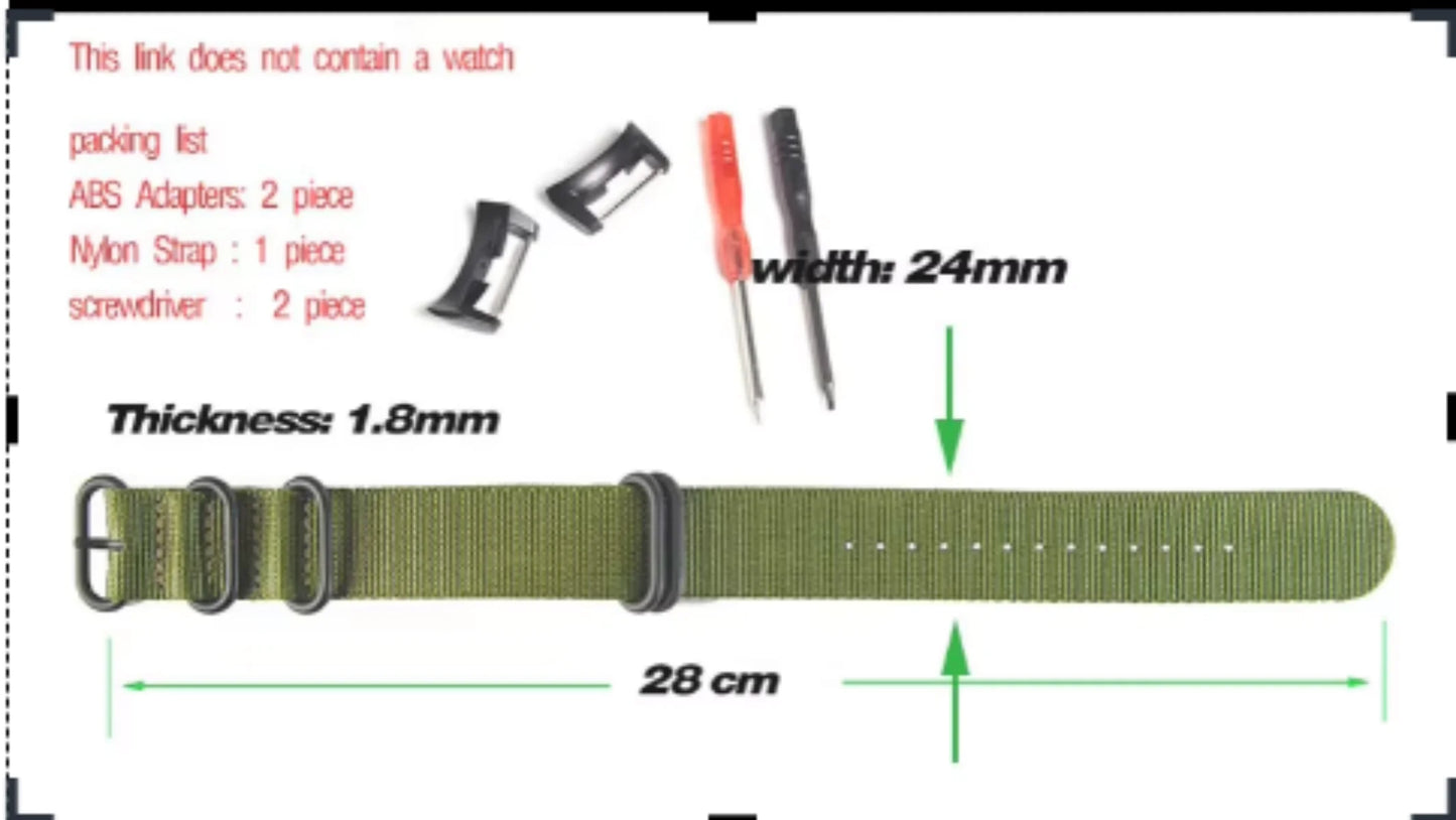 Nylon Watch Band Strap for Suunto D6 D6i Diving Computer Watch, Watch Straps + PC Cave