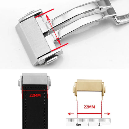 Cinturino di sicurezza per Hublot BIG BANG, serie Classic Fusion, fibbia déployante a farfalla, bottone di chiusura in acciaio inossidabile 316, 18mm 20mm 22mm