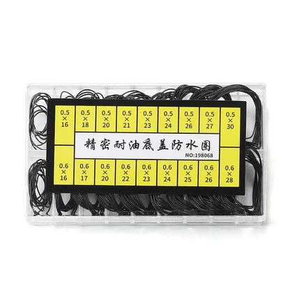 1 boîte d'outils de réparation de montre joint torique en caoutchouc étanche joint torique pour horloger épaisseur 0.5mm/0.6mm boîtier arrière de montre