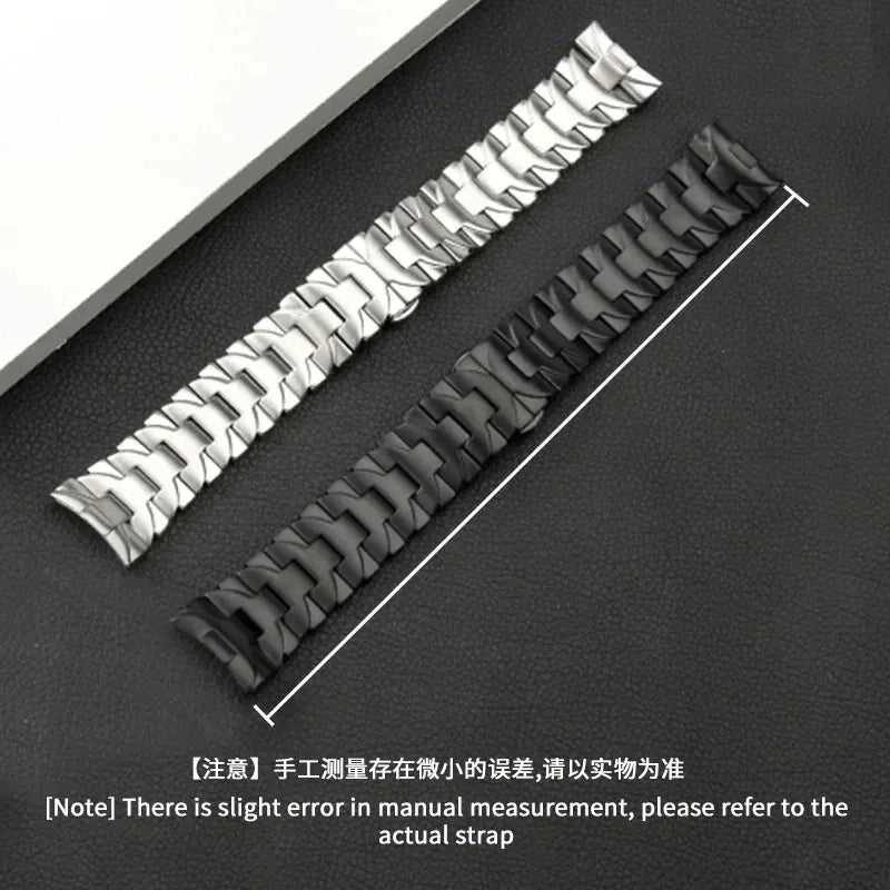 24mm pour Panerai Luminor série pam441 111 interface arc hommes bracelet de montre solide en acier inoxydable noir accessoires