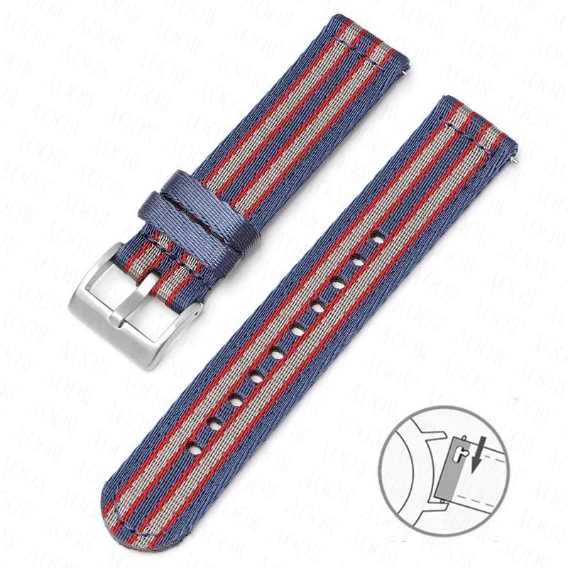 Bracelet en Nylon souple pour hommes et femmes, 18mm, 20mm, 22mm, 24mm, pour Omega Seamaster 007, toile à dégagement rapide, remplacement du bracelet de montre pour Seiko Casio