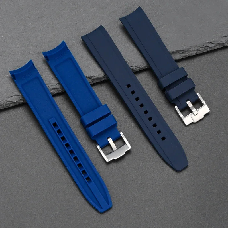 Bracelet universel en Silicone à haute résistance, 18mm 19mm 20mm 21mm 22mm, pour Tissot 1853, extrémité incurvée, boucle papillon, Bracelet de montre