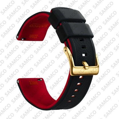 Bracelet de montre en Silicone de qualité supérieure, 18mm 20mm 22mm, à dégagement rapide, en caoutchouc, de remplacement