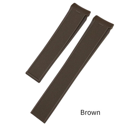 Natural rubber and silicone watch strap, 20mm 22mm, suitable for Tag Heuer CARRERA AQUARACER 300, Diving strap, black and brown