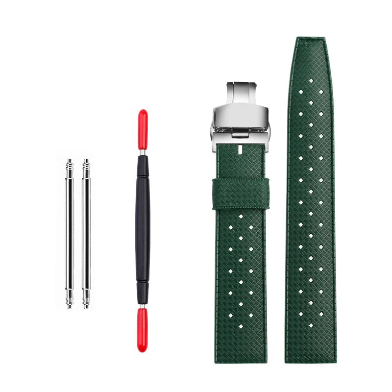 Cinturini per orologi in gomma verde premium – Sport – Disponibili varie texture – 1 pezzo