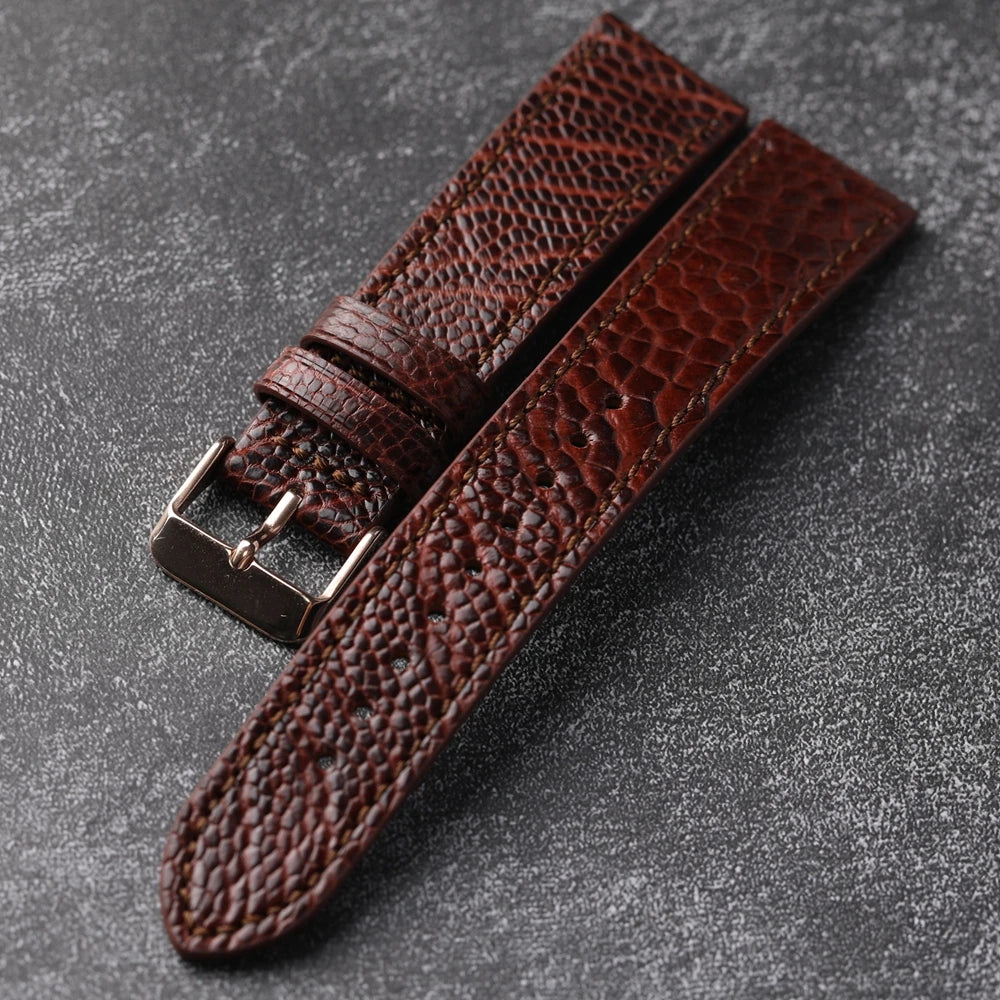 Handmade genuine high quality ostrich foot leather 18 19 20 21 22MM brown green genuine leather Vintage Strap for men Vintage