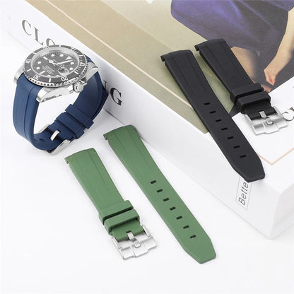 Bracelet de montre en caoutchouc fluoré FKM souple pour hommes et femmes, bracelet de montre universel étanche, bracelet de montre en silicone, UTHAIG28, 20mm