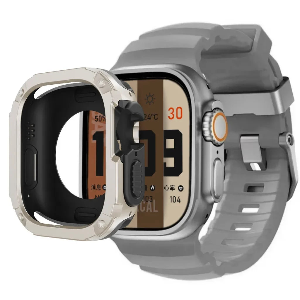 Bracelet de sport en silicone TPU+ pour Apple Watch Ultra 49mm 42 44 45 46mm pour iWatch Series 10 9 8 7 SE