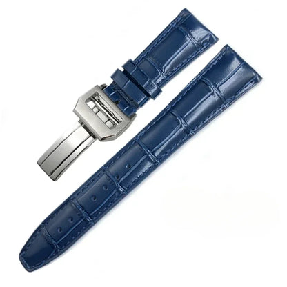 Bracelet de montre en cuir de vache véritable pour hommes, 20mm 21mm 22mm, pour IWC Portugieser Pilot montres Portofino marron noir bleu