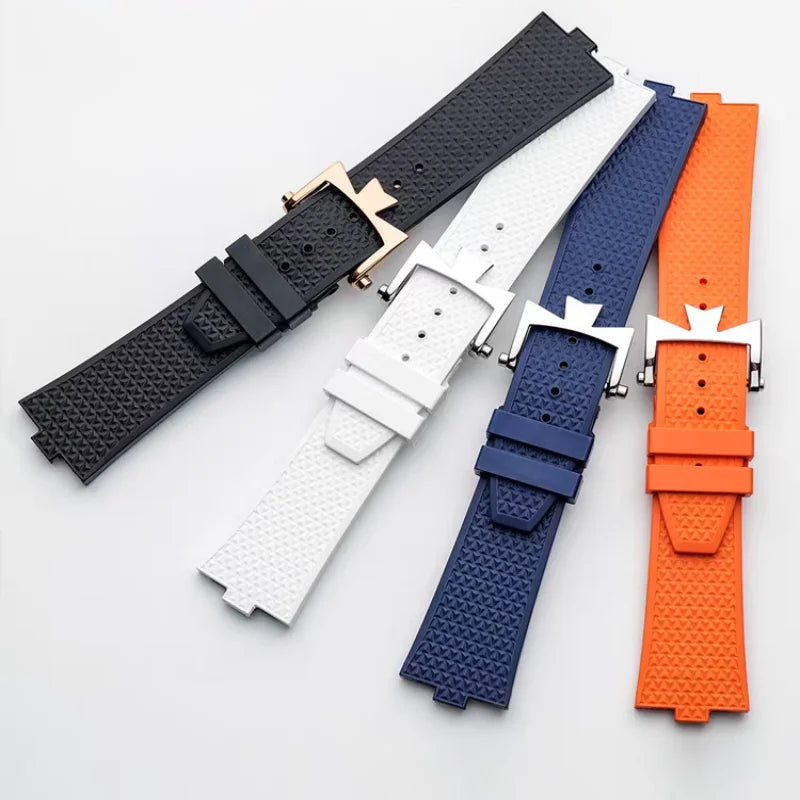 Bracelet de montre en caoutchouc Fluoros FKM à dégagement rapide, pour bracelet Vacheron VC Overseas 4300V 4500V 5500V 7900V, 24x7mm