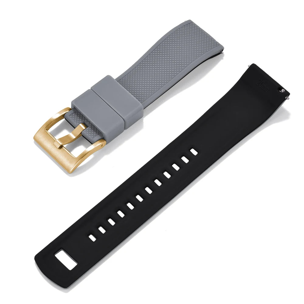 Nouveau bracelet de montre en Silicone Double couleurs personnalisé à dégagement rapide 20mm 22mm bracelet de montre doux Durable bracelets de montre de remplacement ceintures