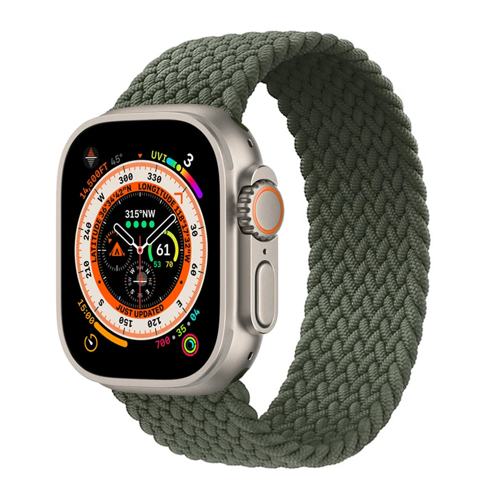 Bracelet tressé Solo Loop pour Apple Watch, 46mm 44mm 40mm 45mm 41mm 42mm, Correa, iWatch Series 11 10 9 SE 8 7 6 5 4 3