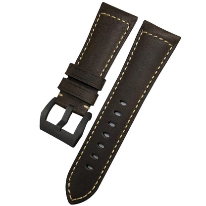 Bracelet de montre en cuir véritable, 24mm 26mm, pour Panerai LUMINOR PAM111 PAM 441, Style rétro, fait à la main