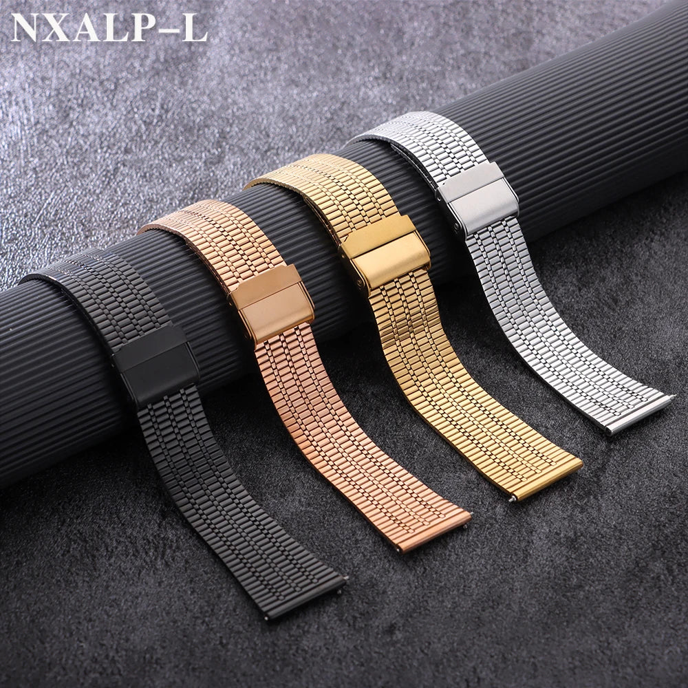 Thin and breathable stainless steel watch bands, 20mm 22mm, for women and men, metal, quick-release, for Huawei watches