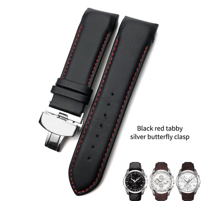 Bracelet de montre en cuir véritable à extrémité incurvée, 22mm 23mm 24mm, pour ceinture de montre Tissot 1853 COUTURIER T 035407 A T 035627 Outils de sangle pour hommes