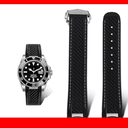 Correa de reloj de caucho y silicona, 20mm, adaptable a Omega Seamaster 300 AT150, para Rolex, negro, verde, Water Ghost, cierre desplegable